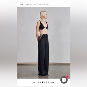 NWT GRACE LING Peek Thigh Black Pants